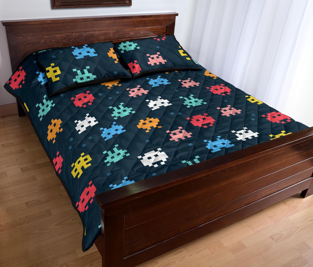 Pattern Print Virus Bacteria Bed Set Quilt-grizzshop