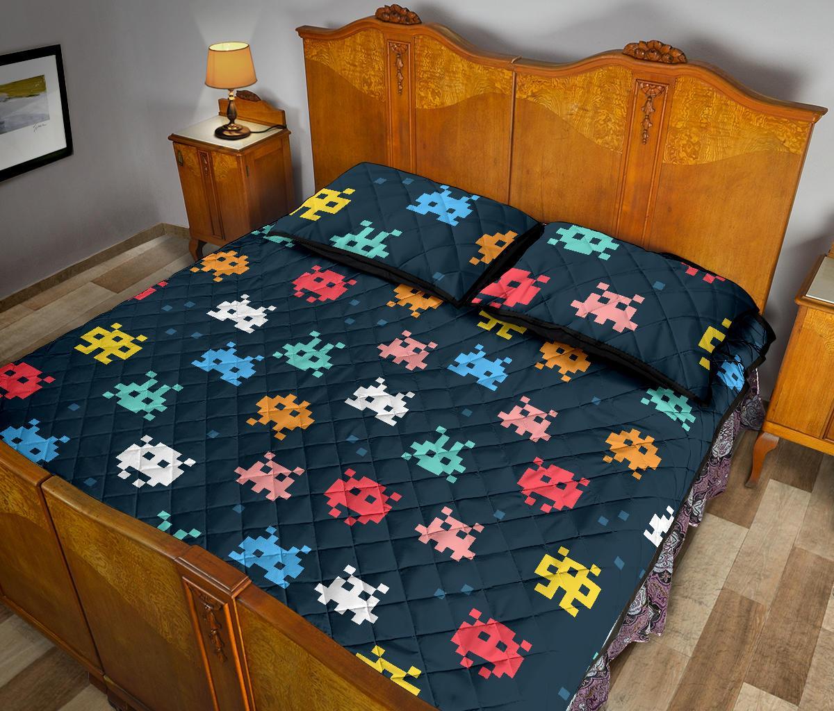 Pattern Print Virus Bacteria Bed Set Quilt-grizzshop