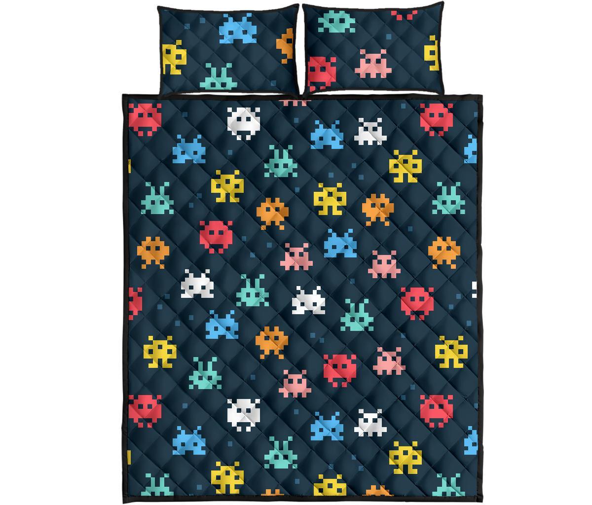 Pattern Print Virus Bacteria Bed Set Quilt-grizzshop