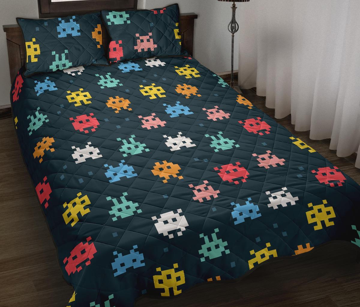 Pattern Print Virus Bacteria Bed Set Quilt-grizzshop