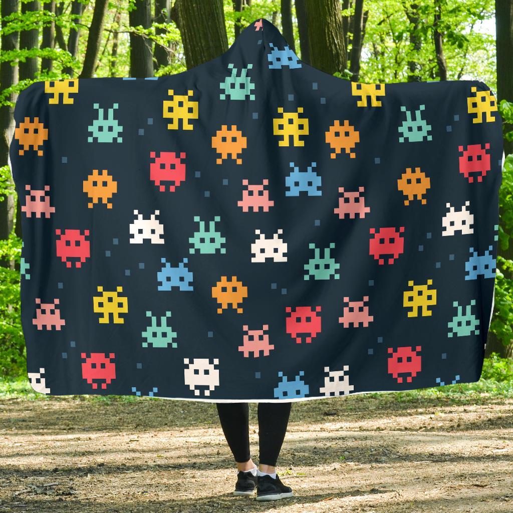 Pattern Print Virus Bacteria Hooded Blanket-grizzshop