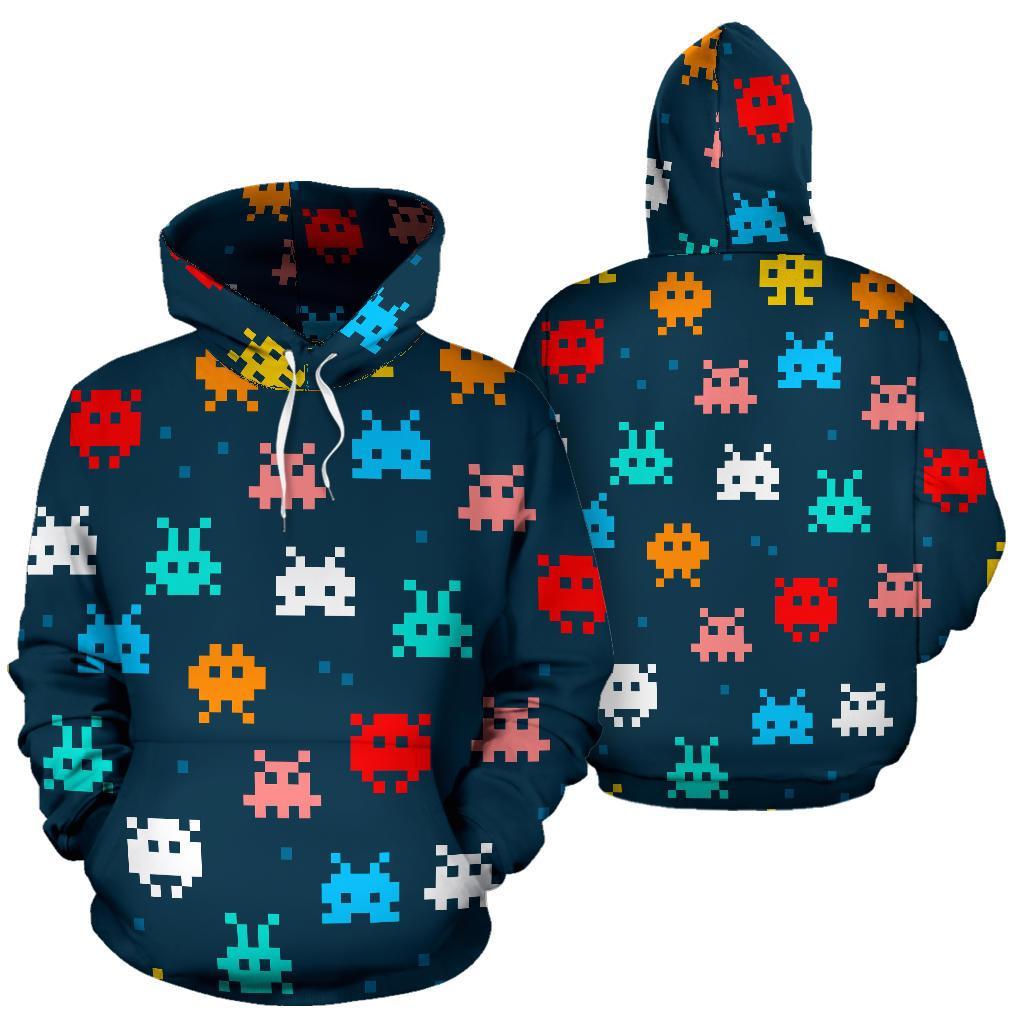 Pattern Print Virus Bacteria Men Women Pullover Hoodie-grizzshop