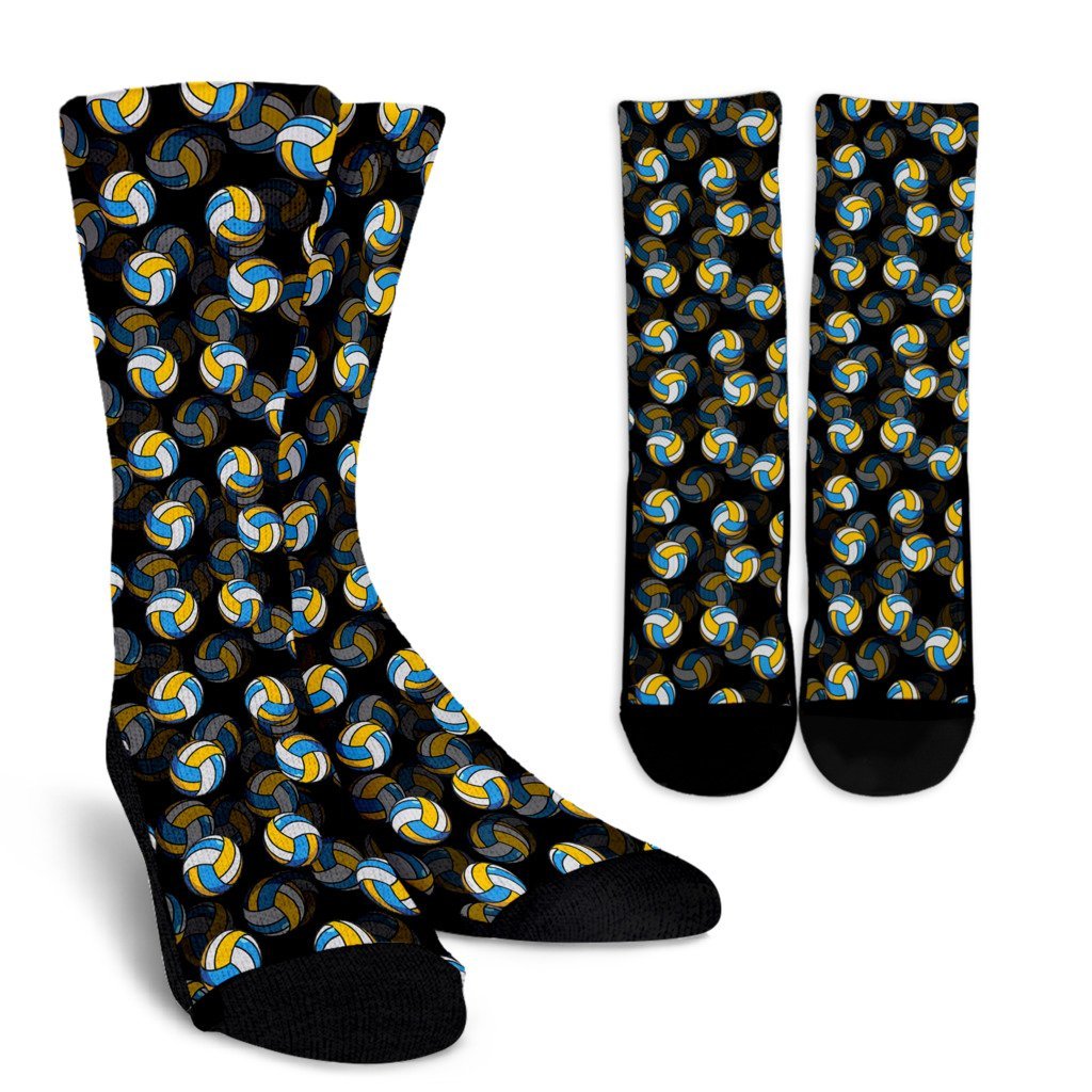 Pattern Print Volleyball Unisex Crew Socks-grizzshop
