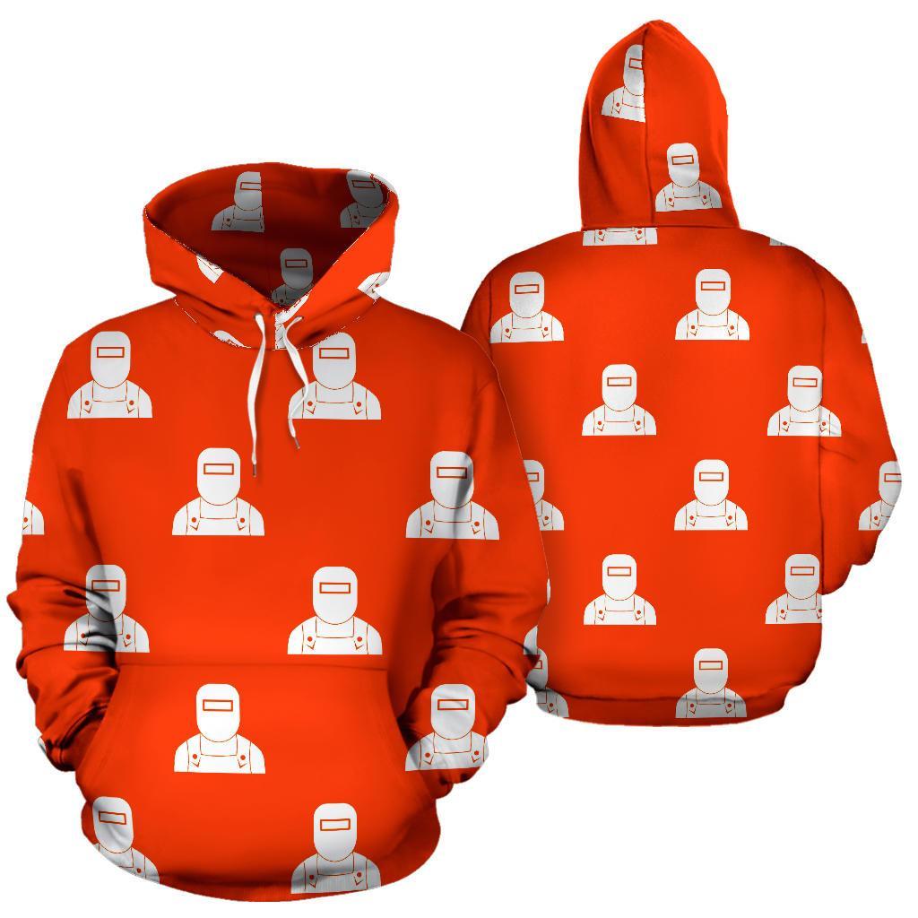 Pattern Print Welder Men Women Pullover Hoodie-grizzshop