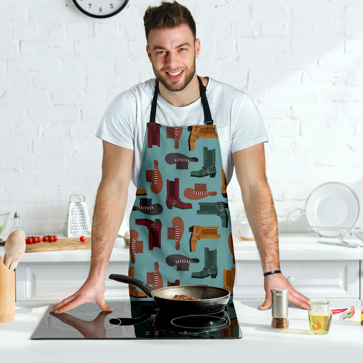 Pattern Print Western Cowboy Men's Apron-grizzshop
