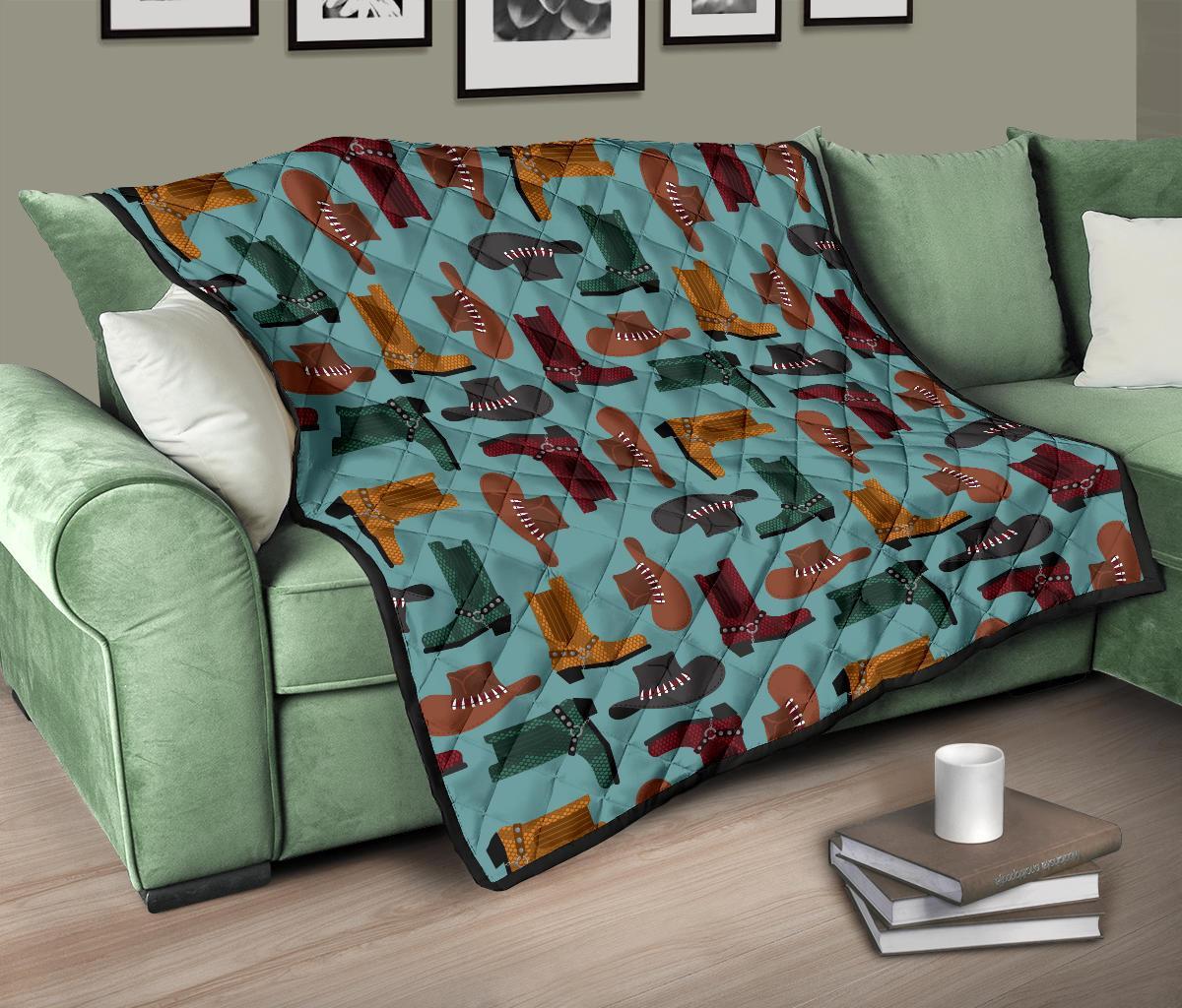 Pattern Print Western Cowboy Quilt-grizzshop