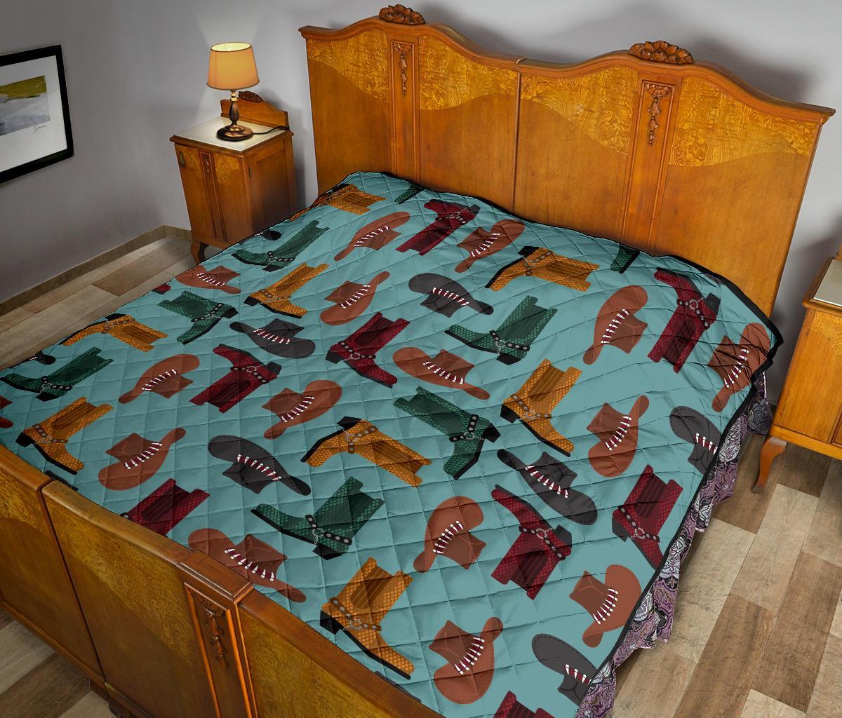 Pattern Print Western Cowboy Quilt-grizzshop