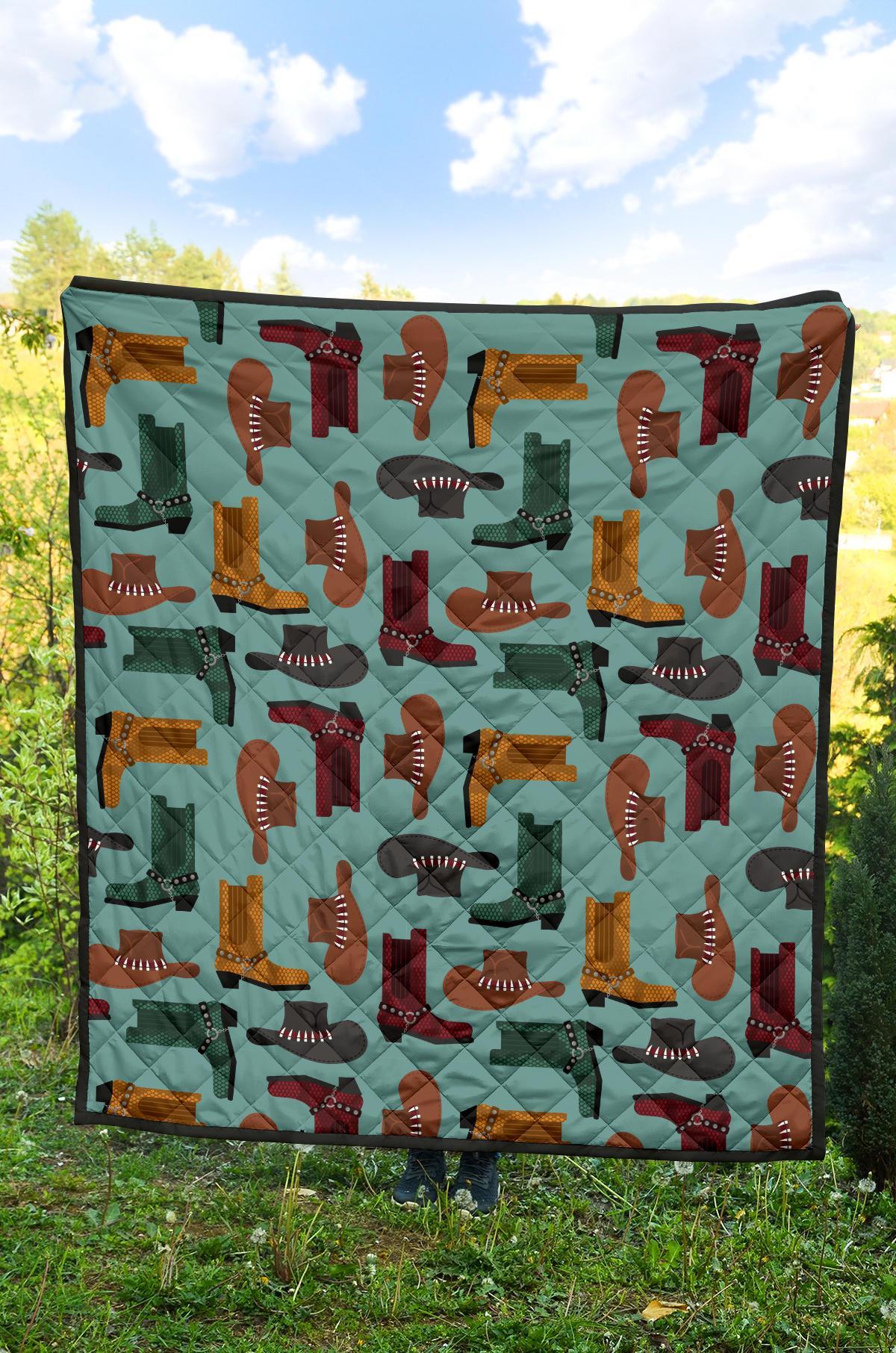 Pattern Print Western Cowboy Quilt-grizzshop