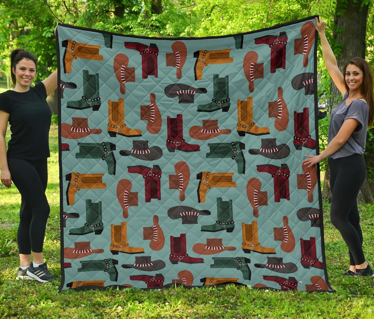 Pattern Print Western Cowboy Quilt-grizzshop