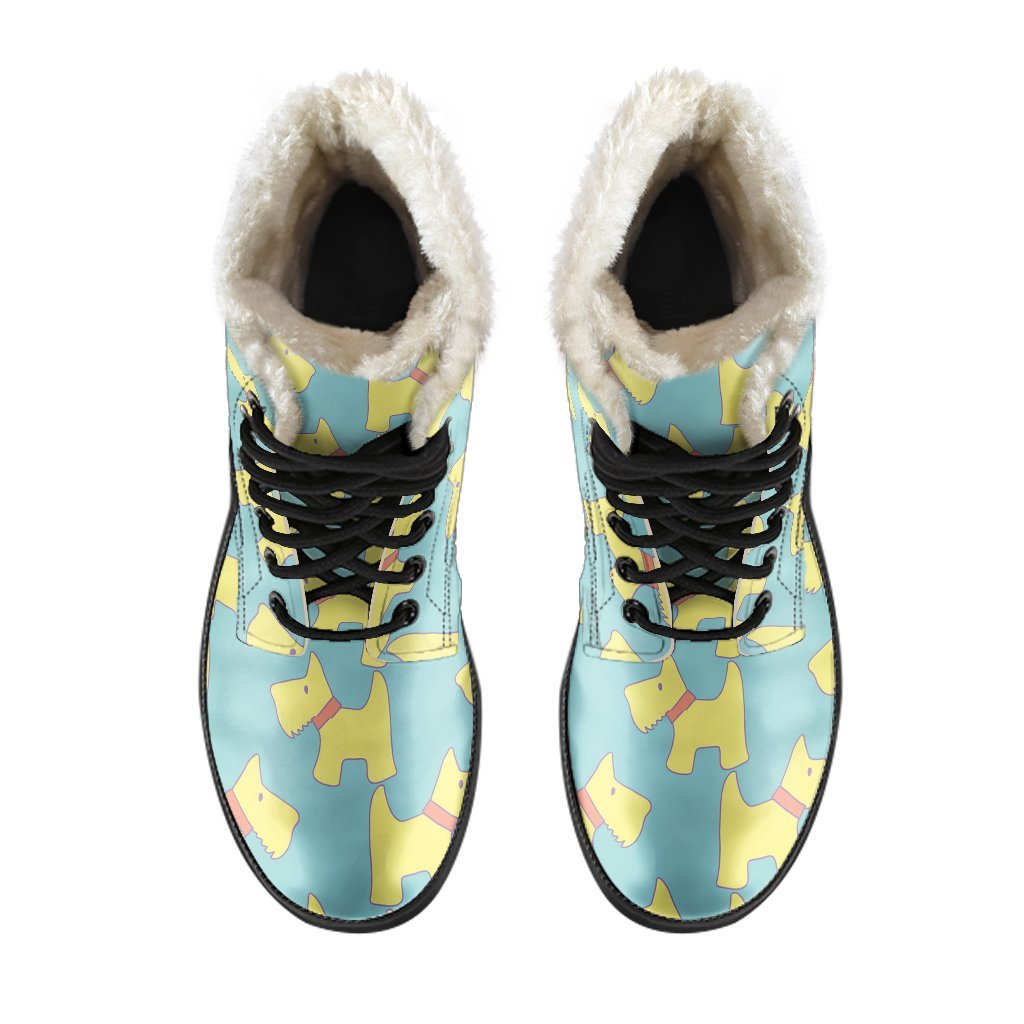 Pattern Print Westie Dog Comfy Winter Boots-grizzshop