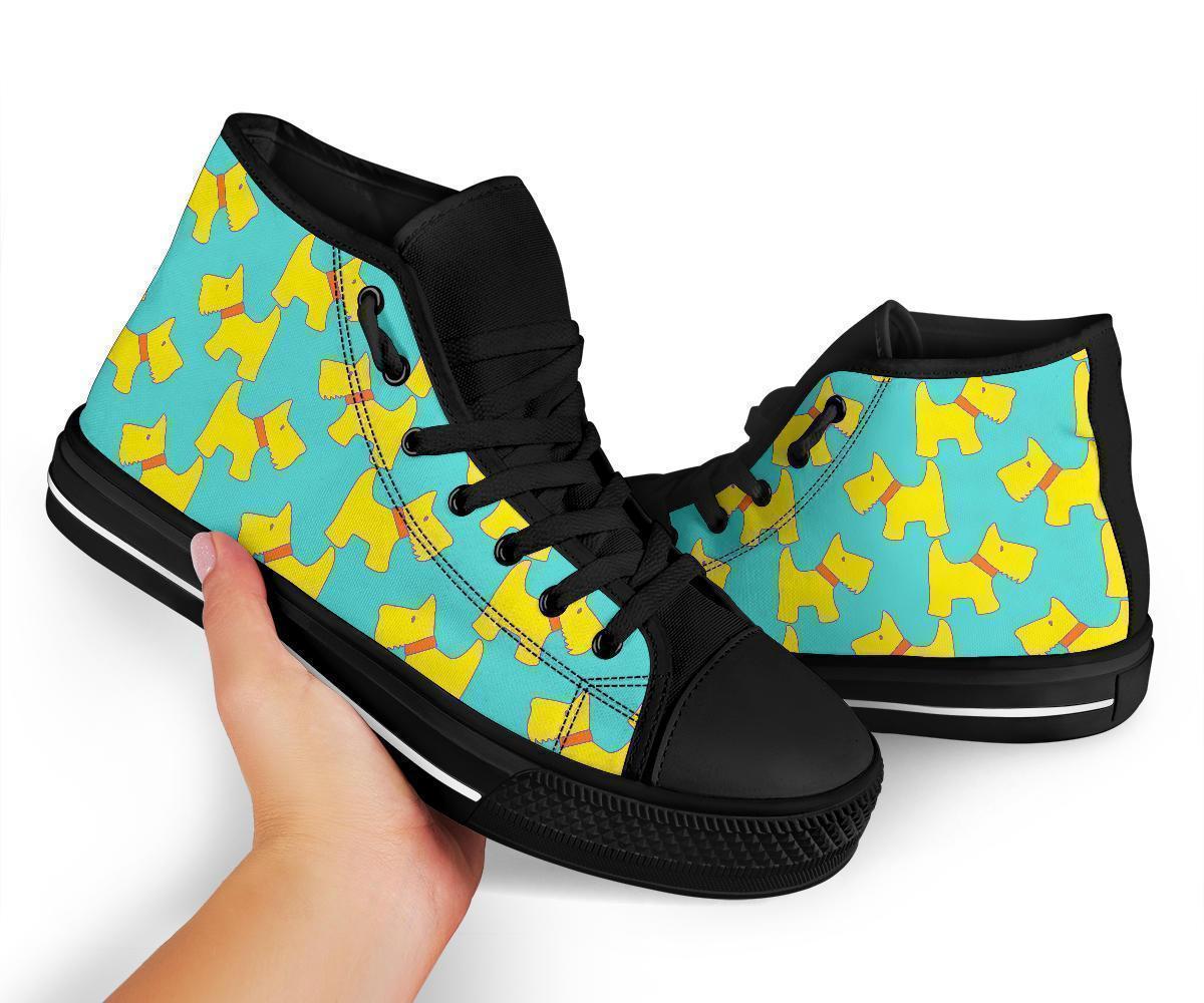 Pattern Print Westie Dog Men Women's High Top Shoes-grizzshop