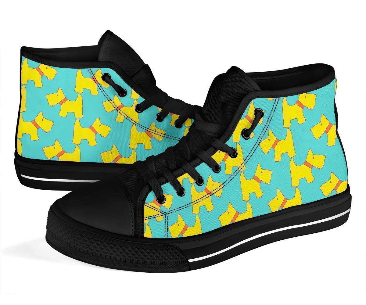 Pattern Print Westie Dog Men Women's High Top Shoes-grizzshop