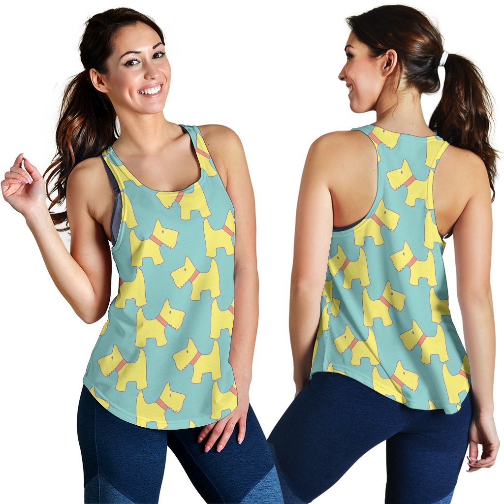 Pattern Print Westie Dog Women's Racerback Tank Tops-grizzshop