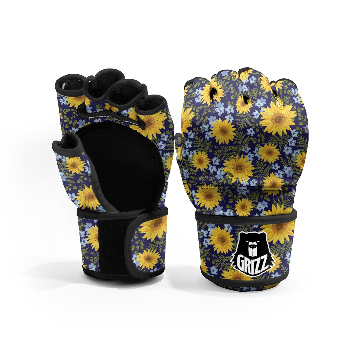 Pattern Sunflower Print Pattern MMA Gloves-grizzshop