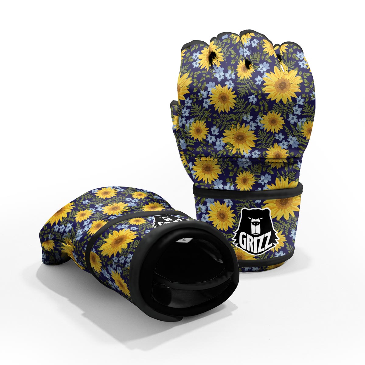 Pattern Sunflower Print Pattern MMA Gloves-grizzshop