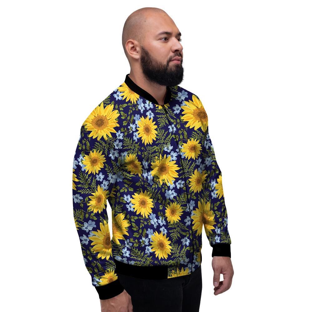 Pattern Sunflower Print Pattern Men's Bomber Jacket-grizzshop