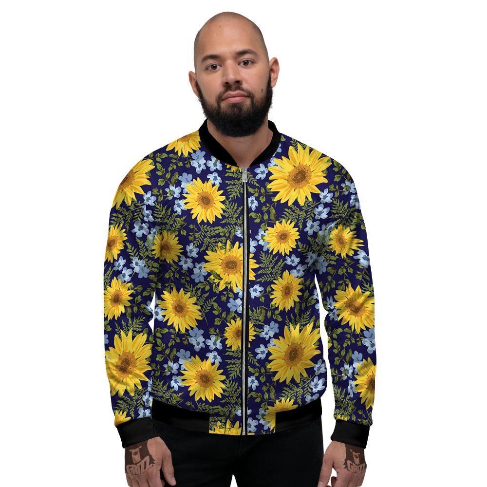 Pattern Sunflower Print Pattern Men's Bomber Jacket-grizzshop