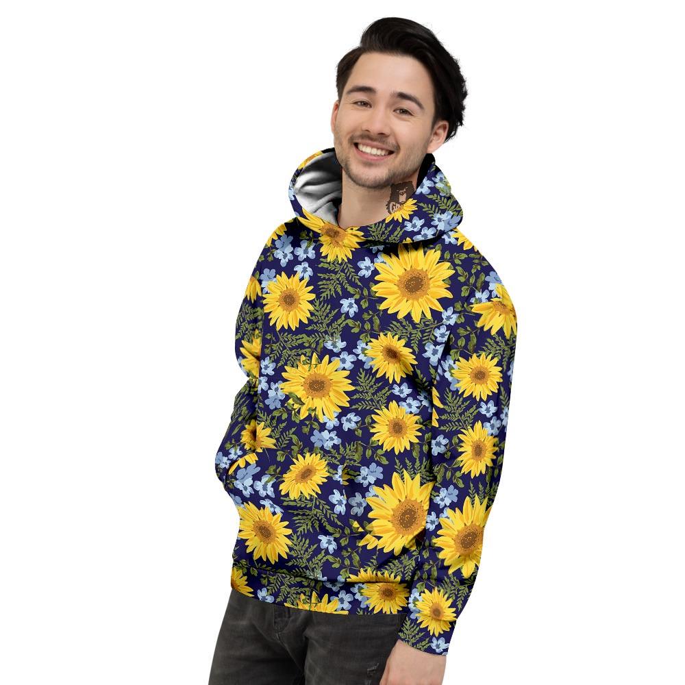 Pattern Sunflower Print Pattern Men's Hoodie-grizzshop
