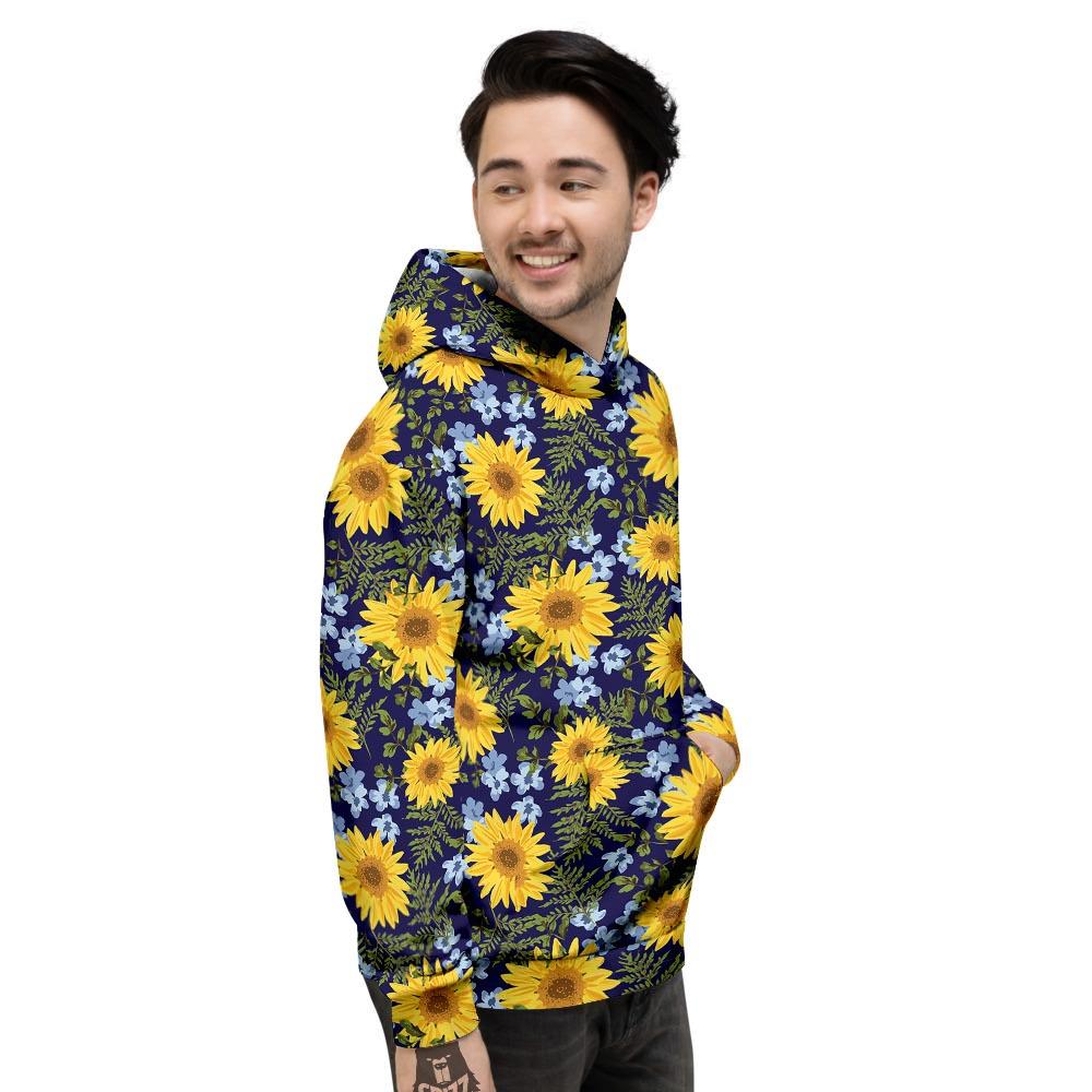 Pattern Sunflower Print Pattern Men's Hoodie-grizzshop