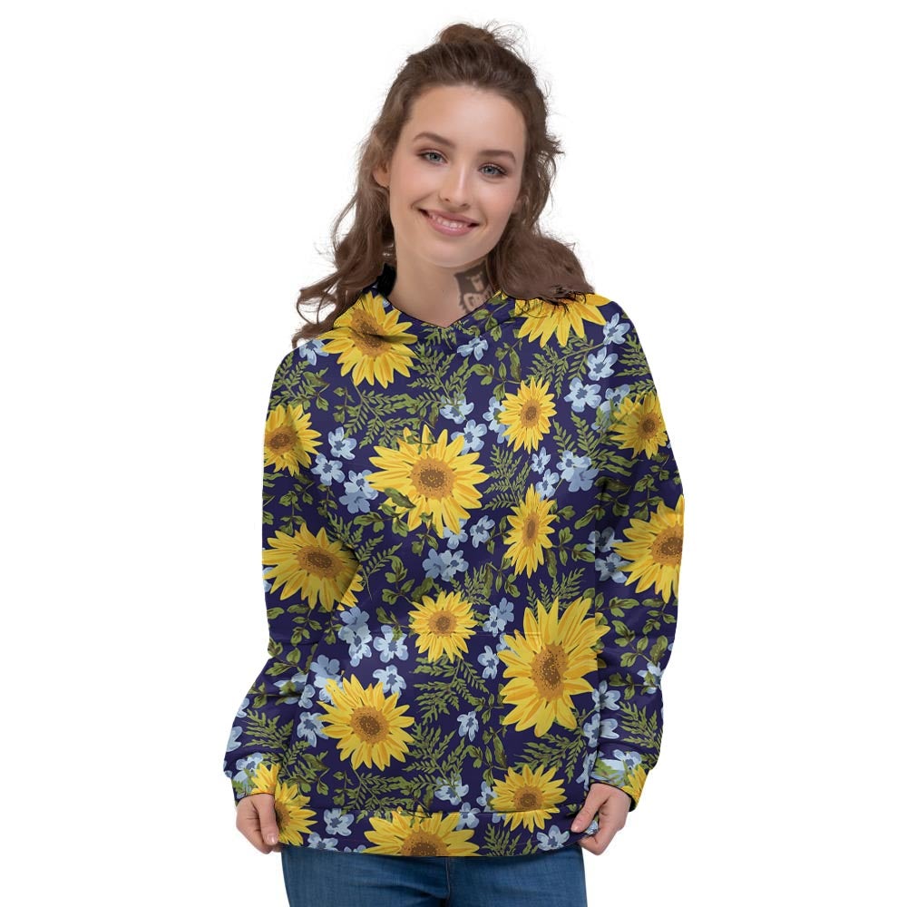 Pattern Sunflower Print Pattern Women's Hoodie-grizzshop