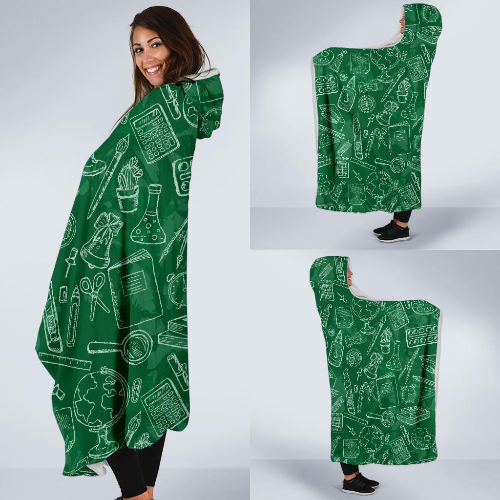 Pattern Teacher Print Hooded Blanket-grizzshop