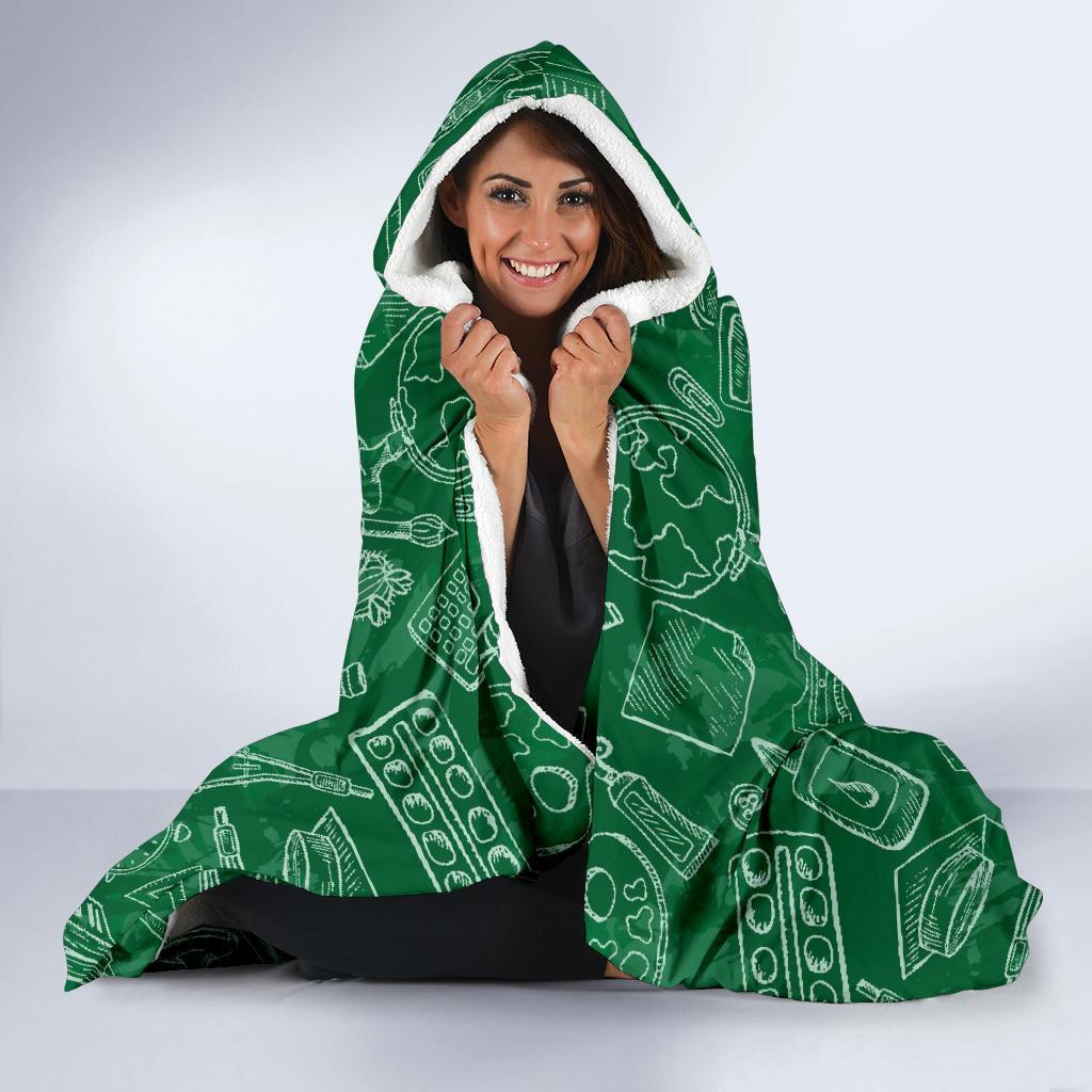 Pattern Teacher Print Hooded Blanket-grizzshop