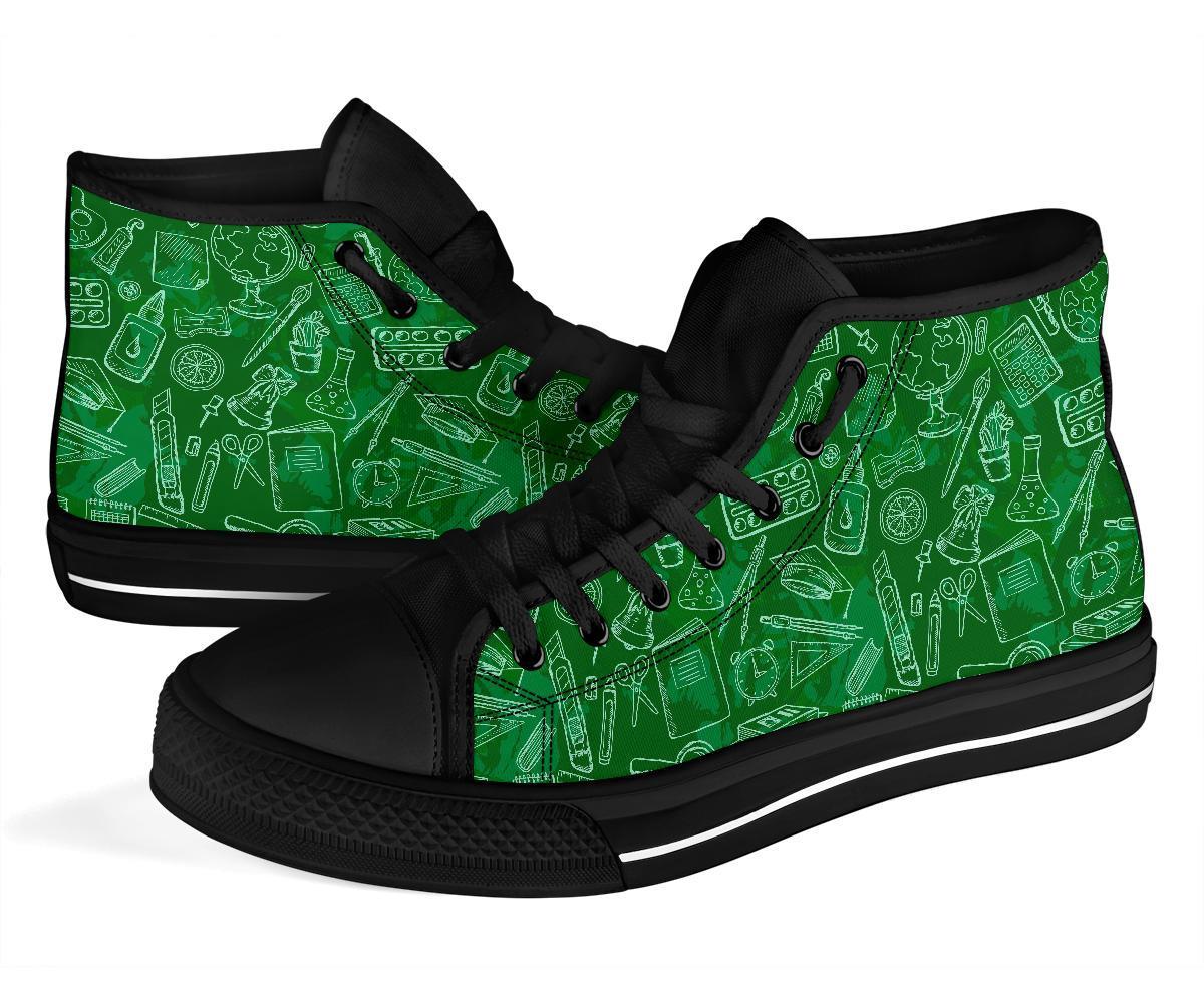 Pattern Teacher Print Men Women's High Top Shoes-grizzshop