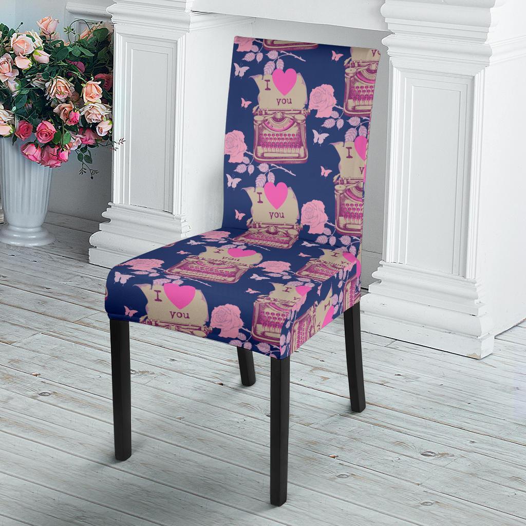 Pattern Typewriter Print Chair Cover-grizzshop