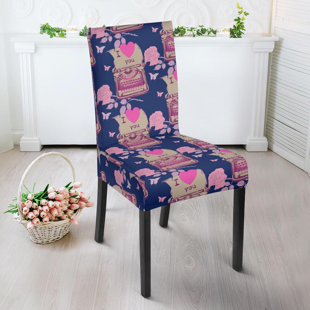 Pattern Typewriter Print Chair Cover-grizzshop