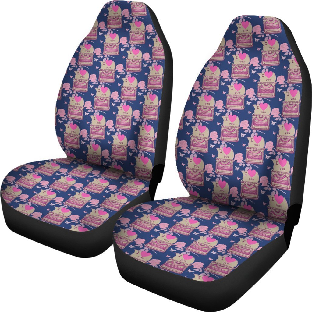 Pattern Typewriter Print Universal Fit Car Seat Cover-grizzshop