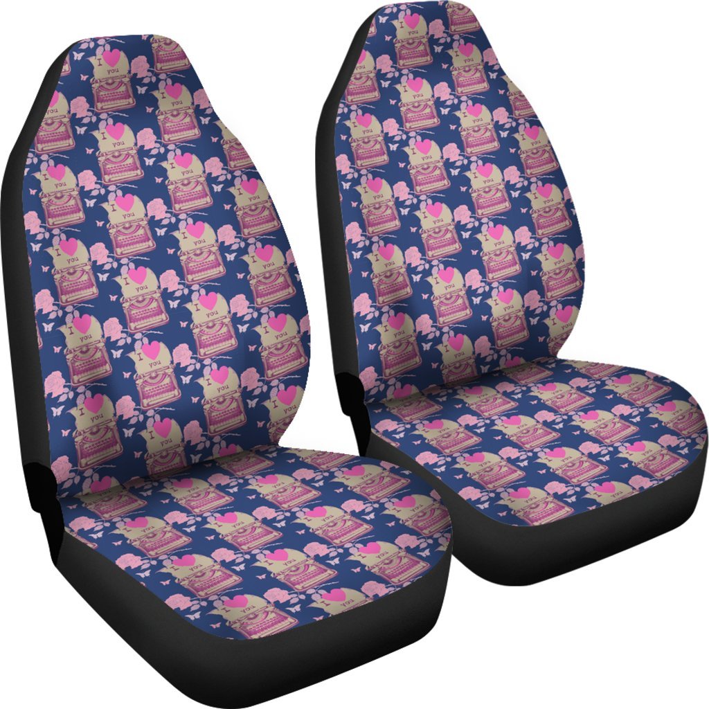 Pattern Typewriter Print Universal Fit Car Seat Cover-grizzshop
