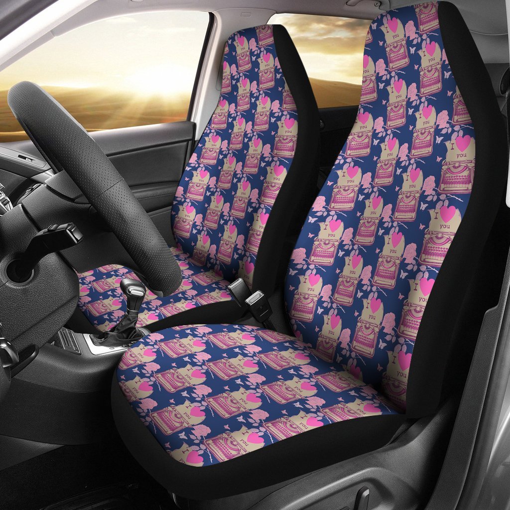 Pattern Typewriter Print Universal Fit Car Seat Cover-grizzshop