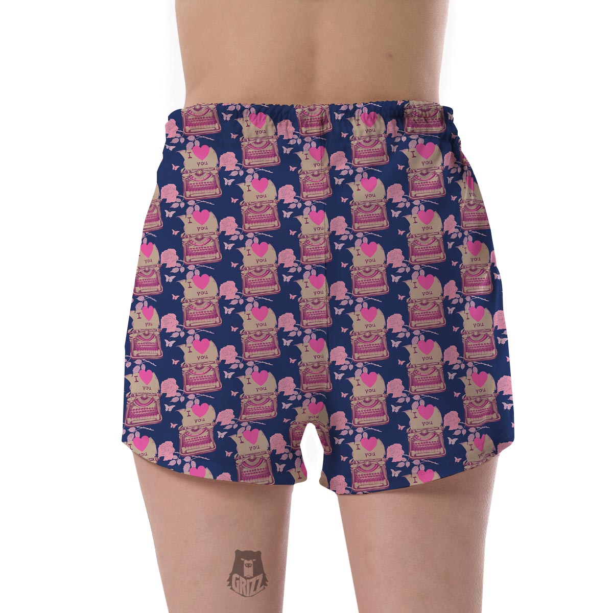 Pattern Typewriter Print Women's Shorts-grizzshop