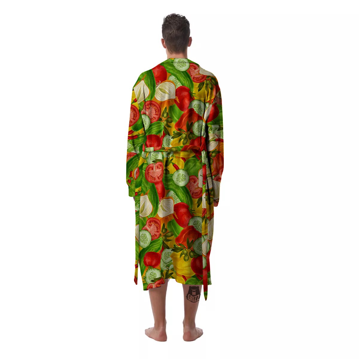 Pattern Vegan Print Pattern Men's Robe-grizzshop