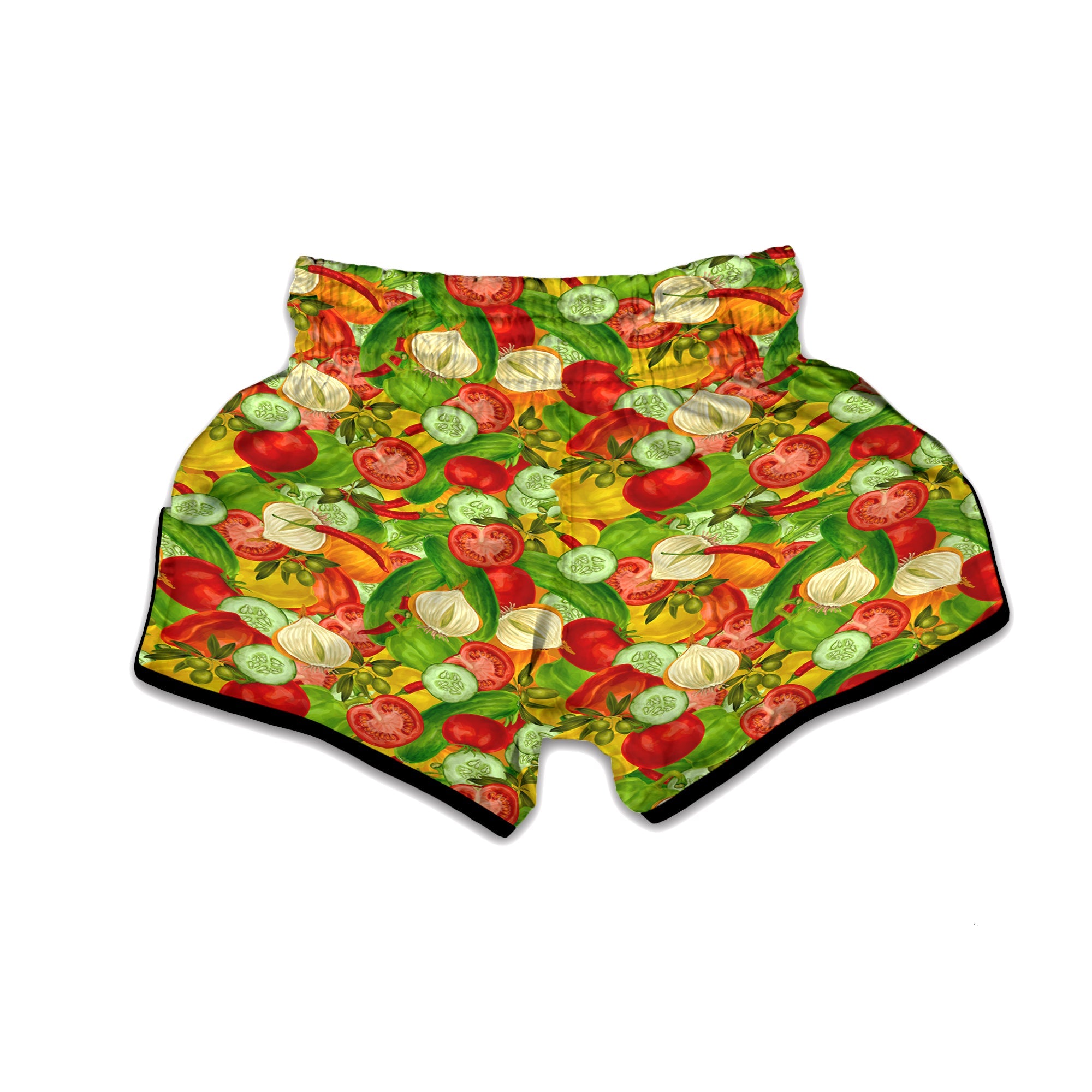 Pattern Vegan Print Pattern Muay Thai Boxing Shorts-grizzshop