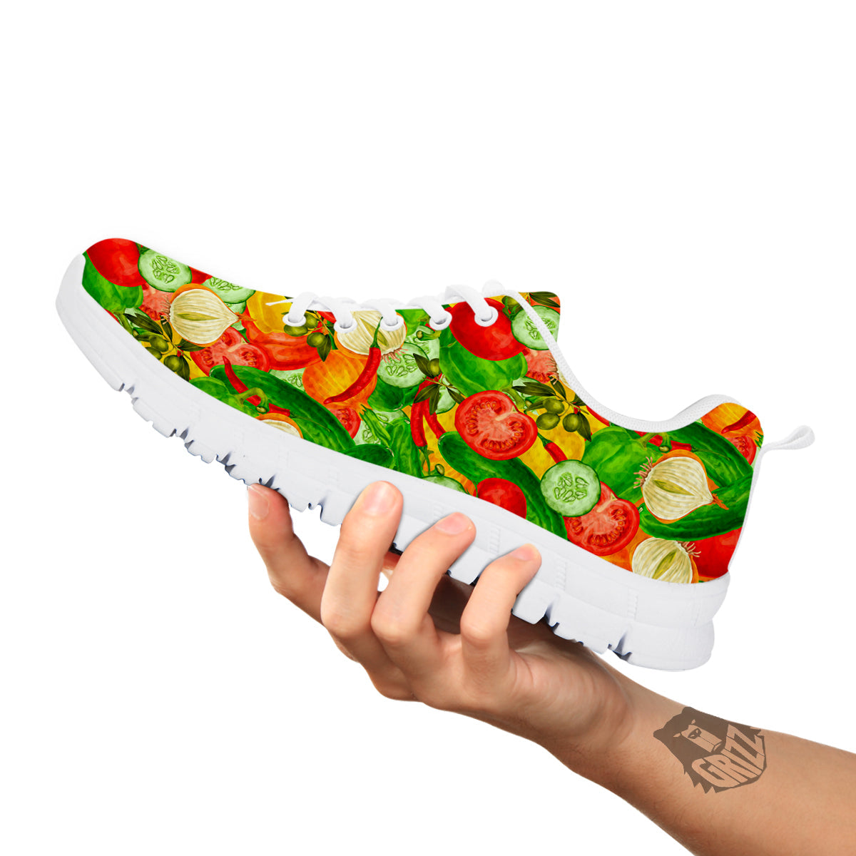 Pattern Vegan Print Pattern White Sneaker-grizzshop