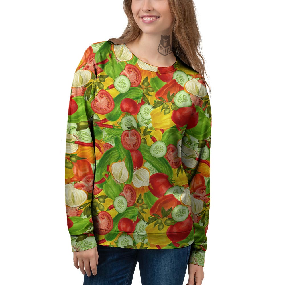 Pattern Vegan Print Pattern Women's Sweatshirt-grizzshop
