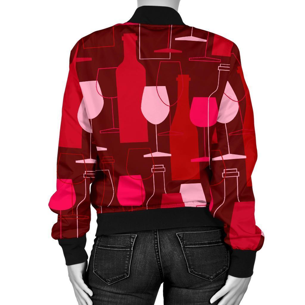 Pattern Champagne Print Women Casual Bomber Jacket-grizzshop