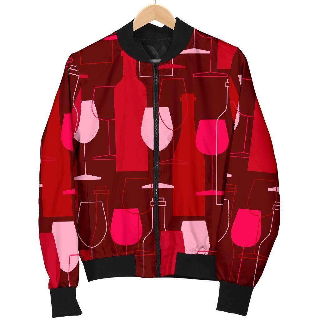 Pattern Champagne Print Women Casual Bomber Jacket-grizzshop