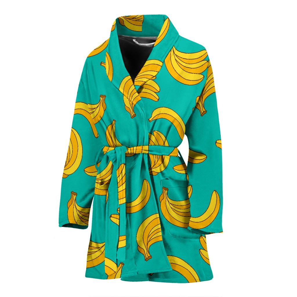 Pattern Print Banana Women Long Robe-grizzshop