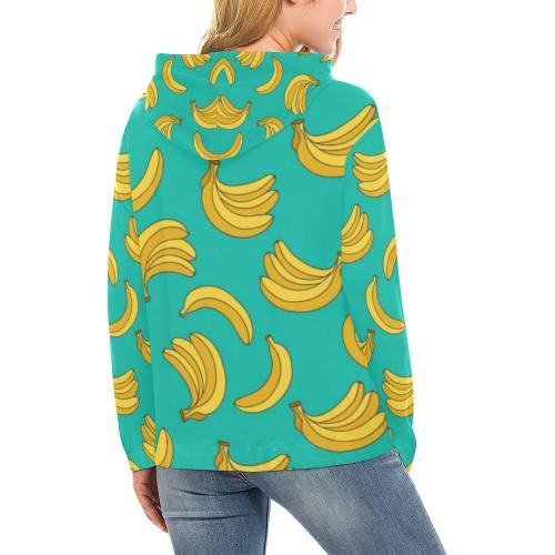 Pattern Print Banana Women Pullover Hoodie-grizzshop