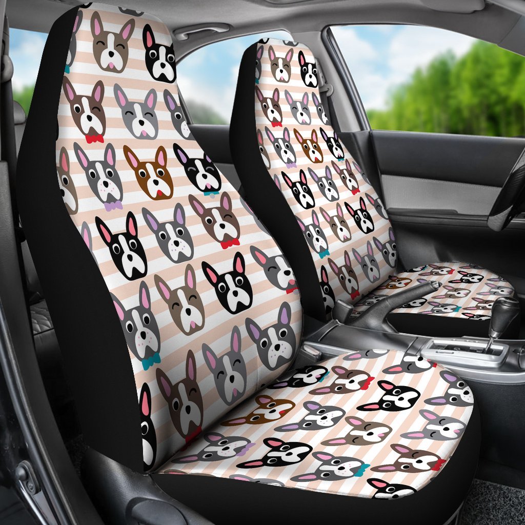 Pattern Print Boston Terrier Universal Fit Car Seat Cover-grizzshop