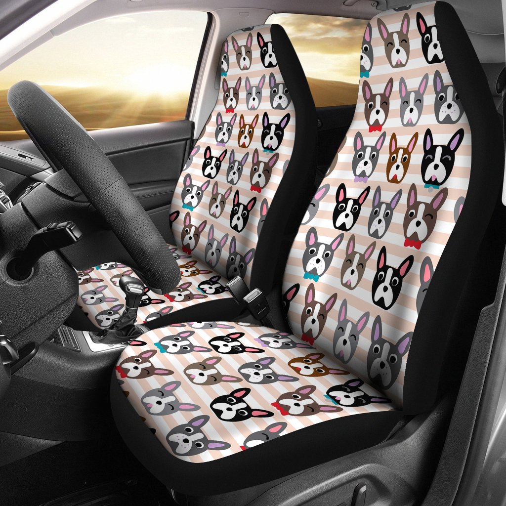 Pattern Print Boston Terrier Universal Fit Car Seat Cover-grizzshop