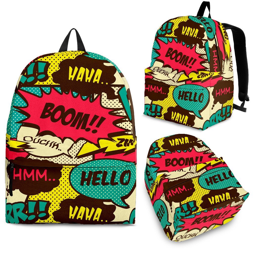 Pattern Print Comic Book Strip Backpack-grizzshop