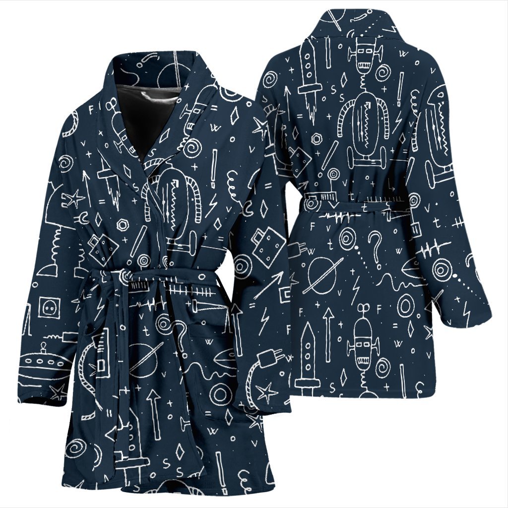 Pattern Print Cyborg Robot Pattern Print Women Long Robe-grizzshop