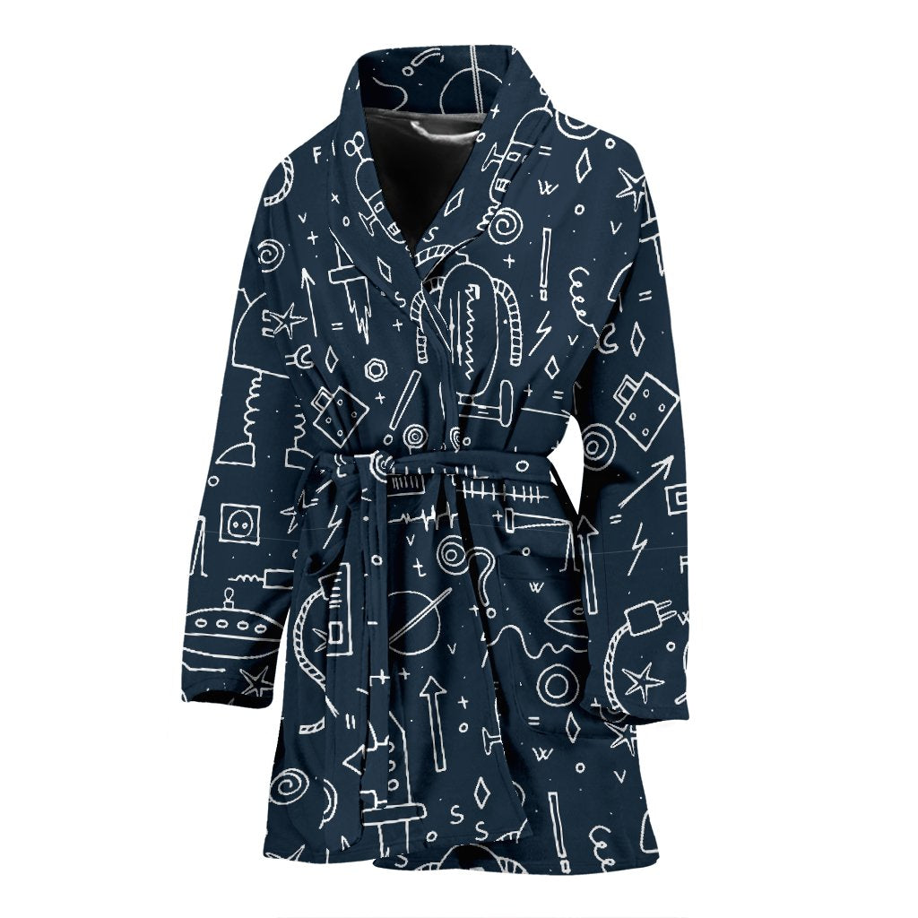 Pattern Print Cyborg Robot Pattern Print Women Long Robe-grizzshop