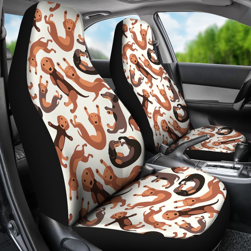 Pattern Print Dachshund Wiener Dog Universal Fit Car Seat Cover-grizzshop