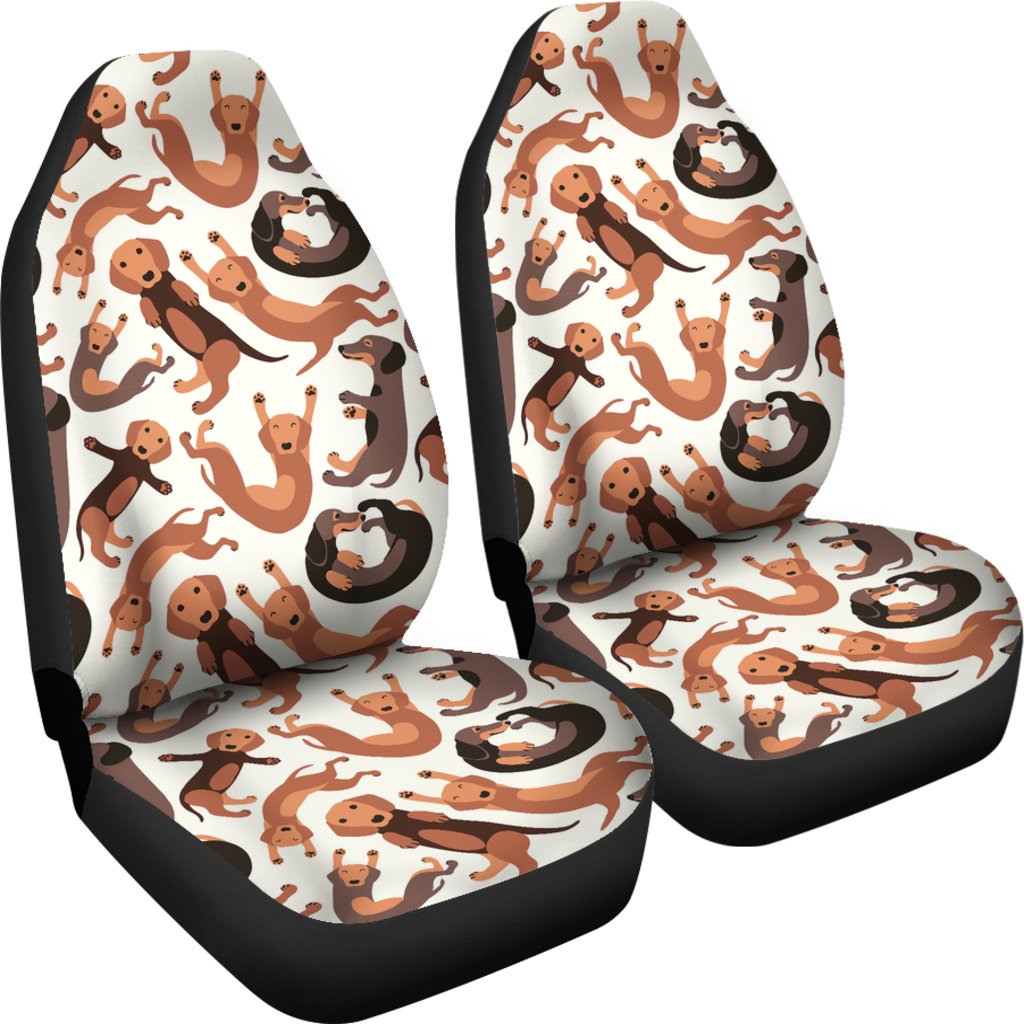 Pattern Print Dachshund Wiener Dog Universal Fit Car Seat Cover-grizzshop