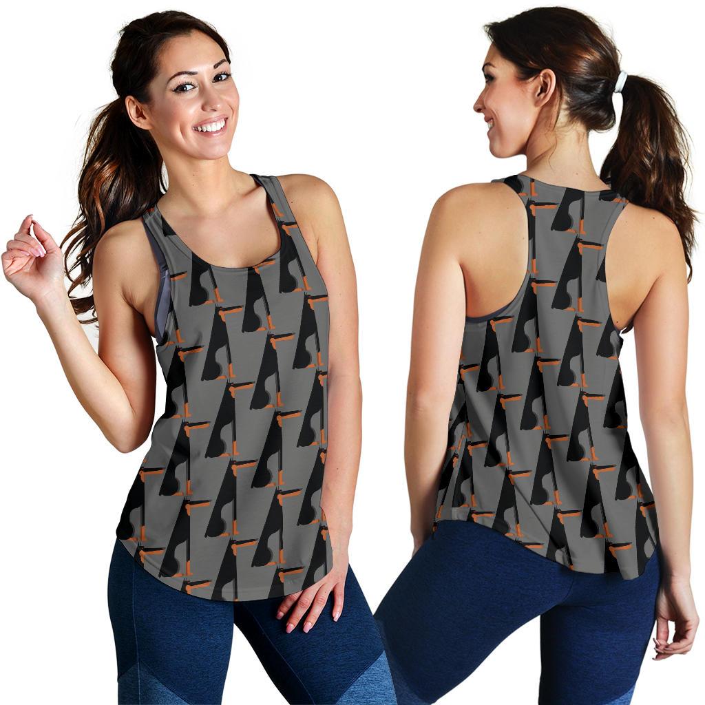 Pattern Print Doberman Dog Racerback Tank Tops-grizzshop