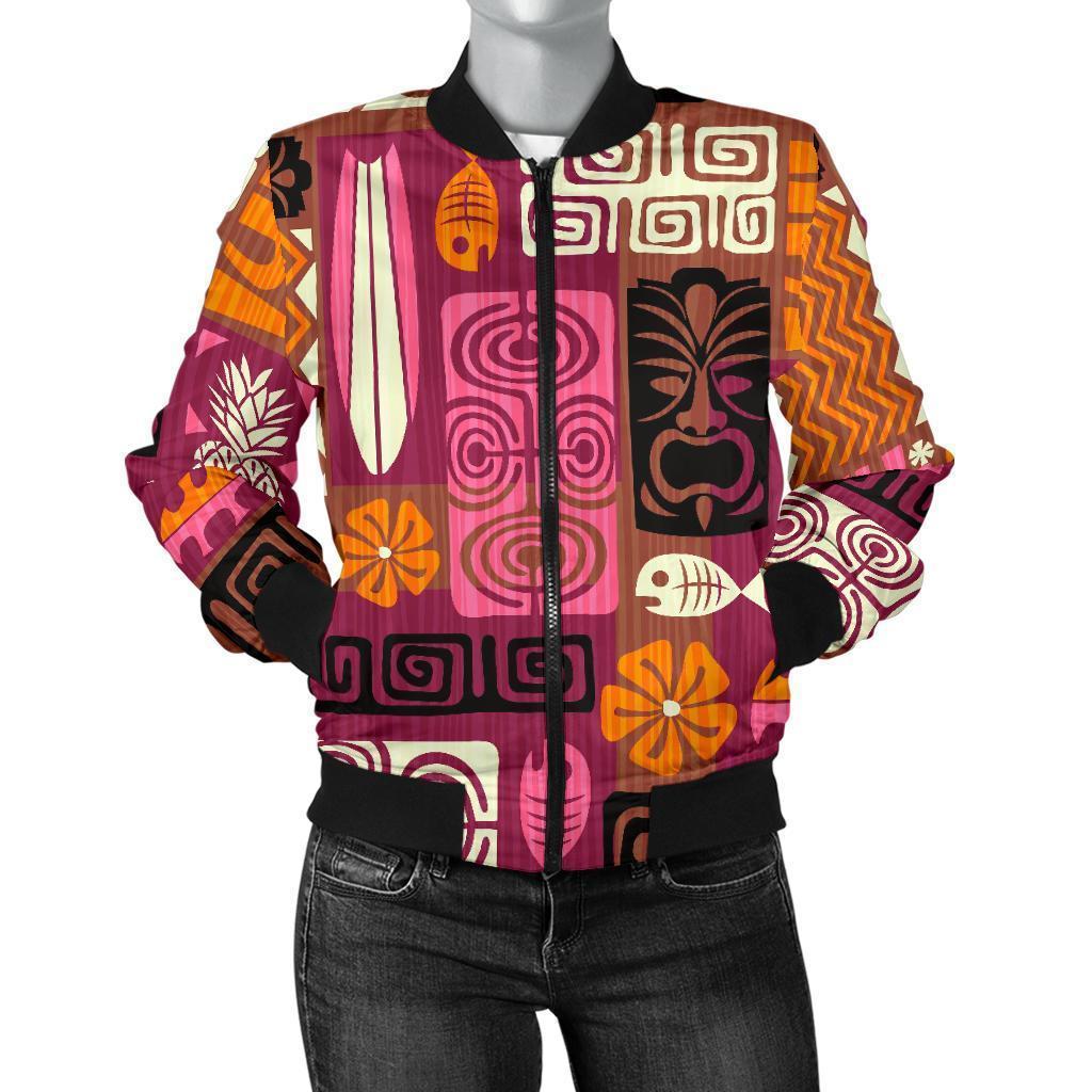 Pattern Print Ethnic Women Casual Bomber Jacket-grizzshop